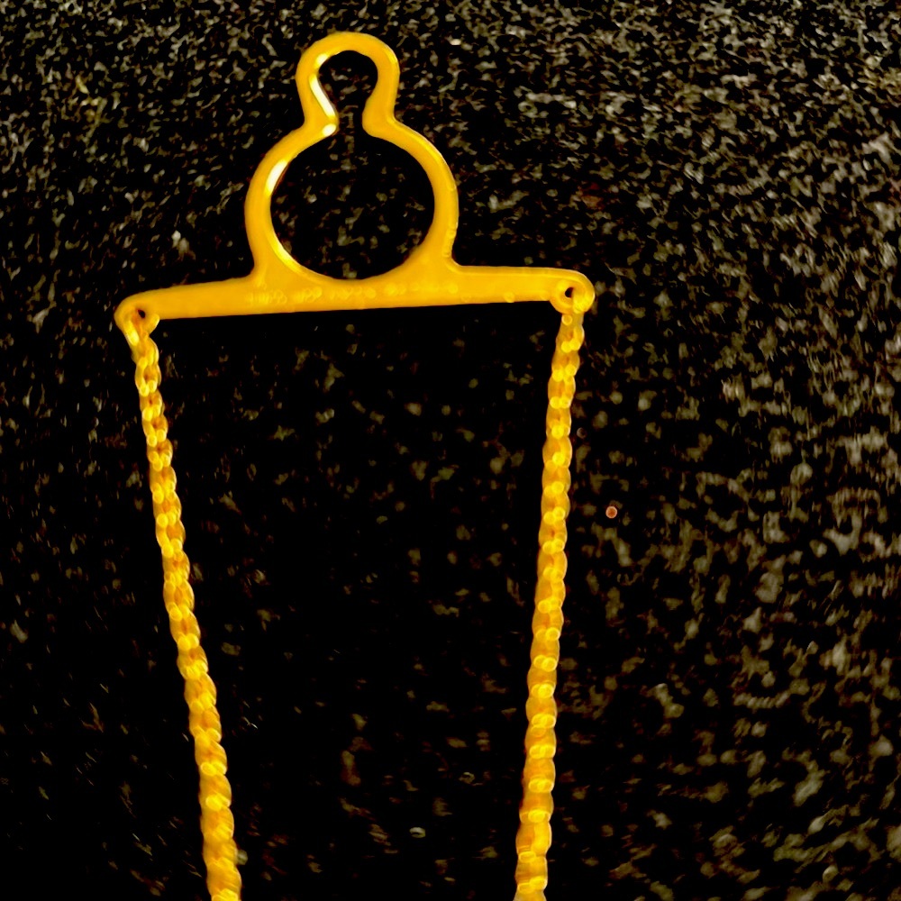 14K gold Button holder with chain